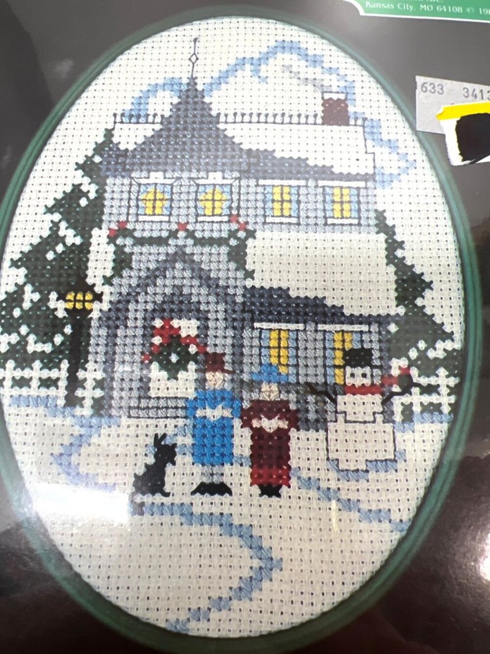 Counted Cross Stitch Kit "Home For Christmas" 4" x 5.5" With Hoop